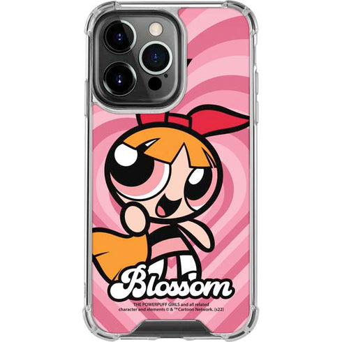 Cartoon Network Powerpuff Girls Blossom Pink Hearts iPhone 14 Pro Clear Case
